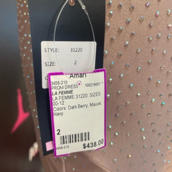 La Femme #31220 Size 2 Mauve NWT - Picture 5 of 5